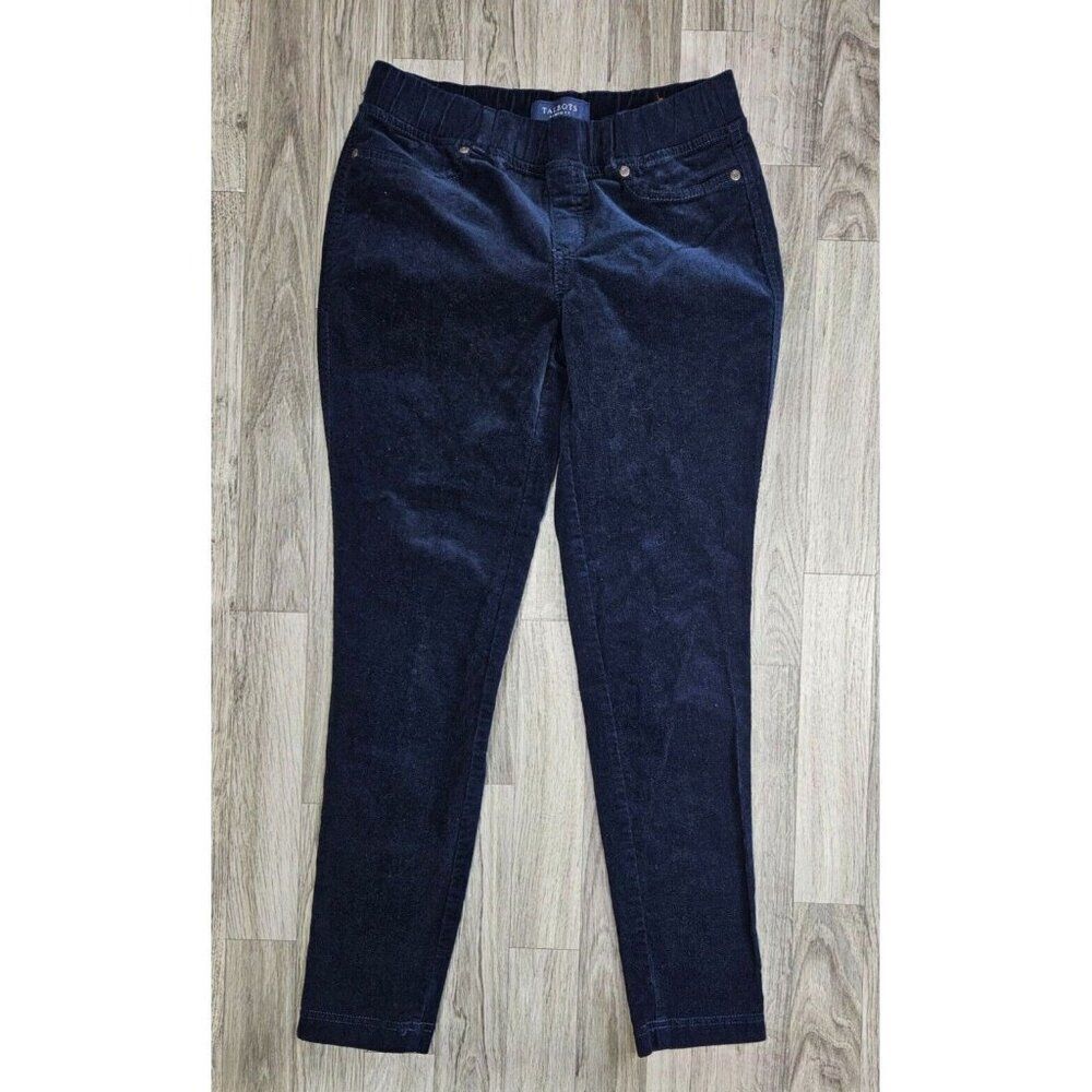 Talbots Womens Size 2 Petite Pull On Skinny Corduroy‎ Navy Blue Jeggings Pants